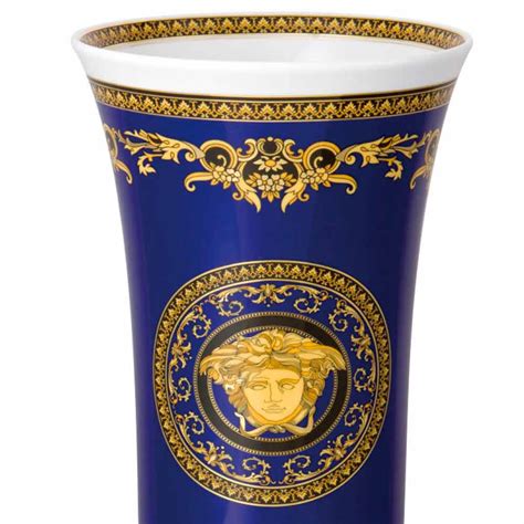 rosenthal versace medusa blue vase|rosenthal Versace dinnerware collection.